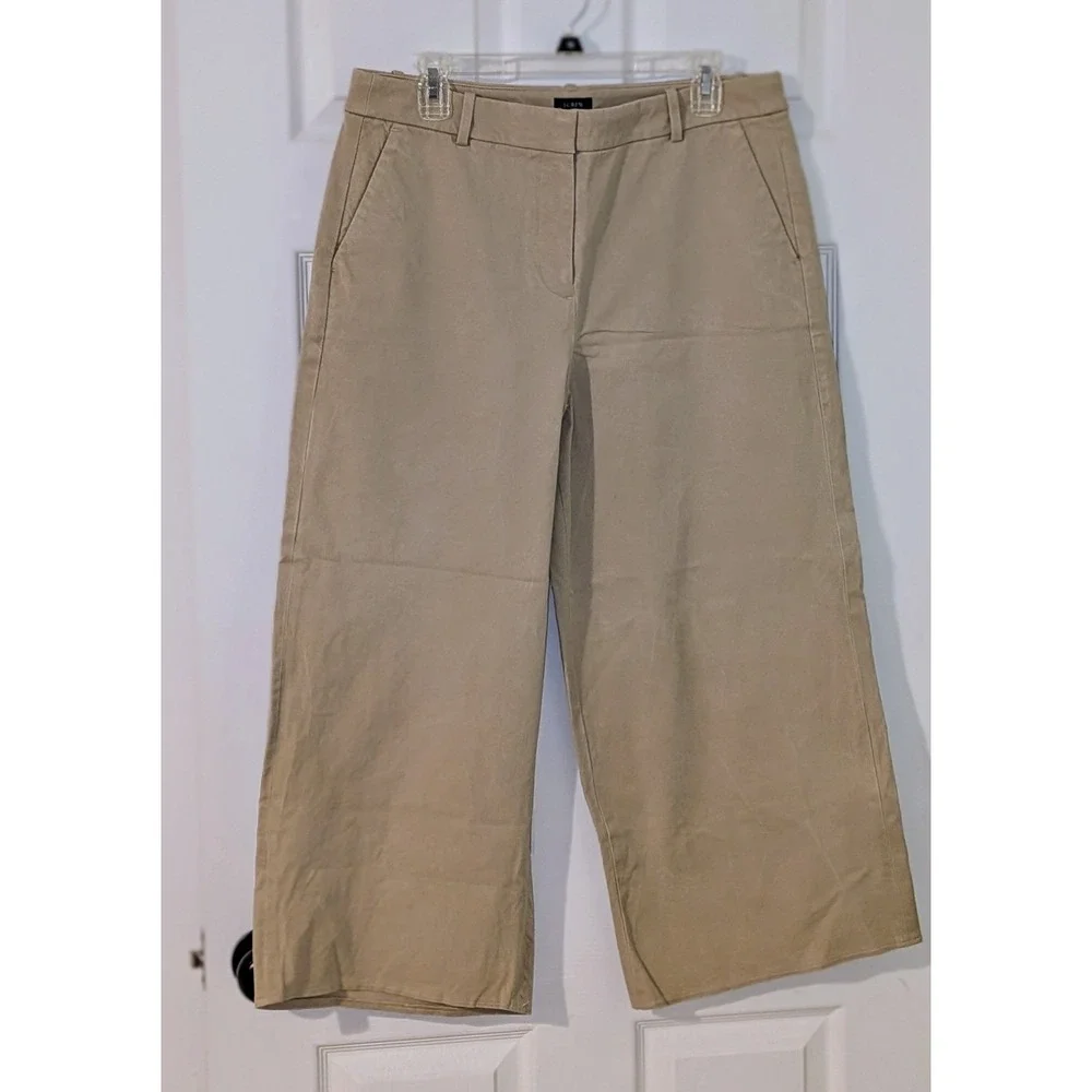 J.‎ Crew Womens Ankle Crop Wide Leg Trousers Pants Size 14P Career Casual NWOT